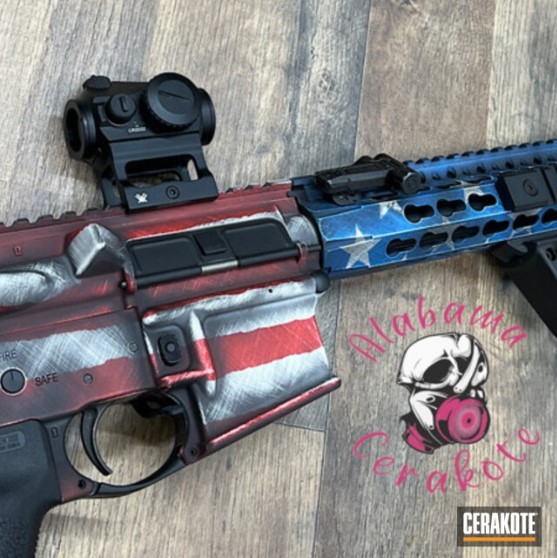 Hidden White, Graphite Black And Patriot Blue Distressed American Flag Ar